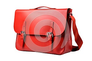 Red Messenger Bag On White Background