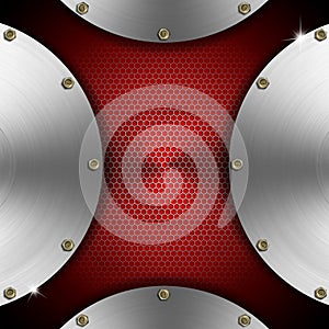 Red and Metal Business Background - Circles