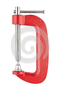 Red metal clamp