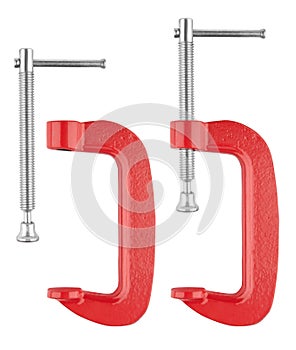 Red metal clamp