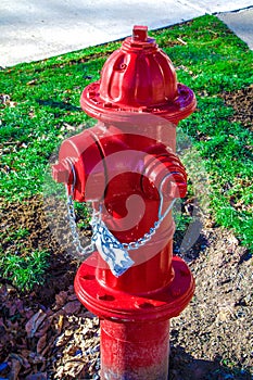 Red metal fire hydrant