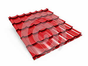 Red metal roof tile sheet