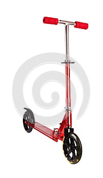 Red metal scooter