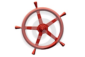 Red metal steering wheel