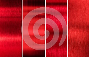 Red metal textures color set