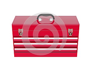 Red metal tool box