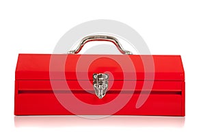 A red metal toolbox photo