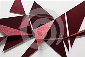 Red Metallic Triangular Geometric Abstract Composition
