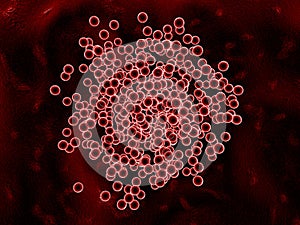 Red micro cells - 3D illustration
