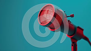 The red microphone.AI generated image