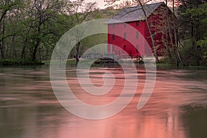 Red Mill Barn on the other side of pond