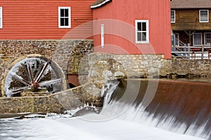 The Red Mill with Waterfalls