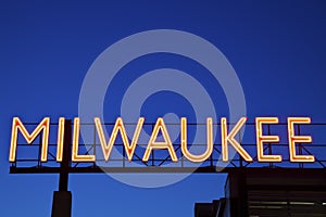 Red Milwaukee sign photo