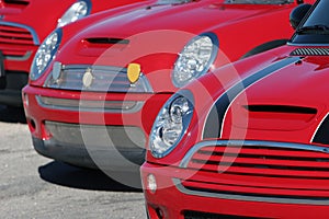 Red Mini Cooper cars