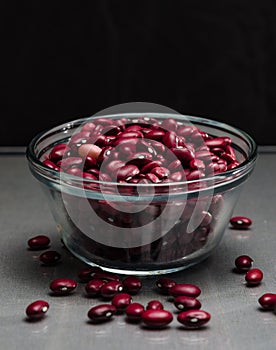 Red mini kidney beans measured in cup Phaseolus vulgaris