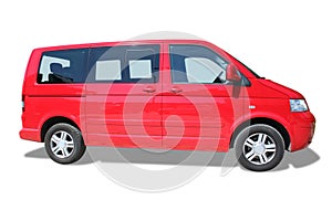 Red minivan photo
