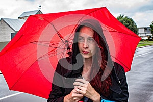 Red Mistress in the rain