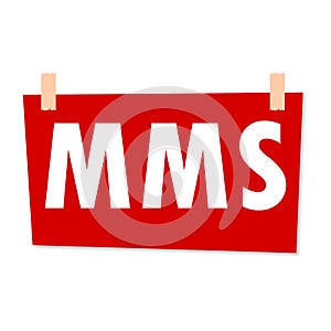 Red MMS Sign - illustration photo