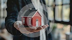 The red model house.AI generated image