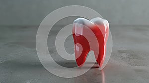 The red model tooth.AI generated image