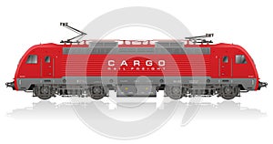 Red modern electric locomotive