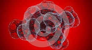 Abstract Cellular Network on Red Background