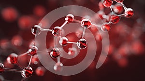 red molecule structure science background