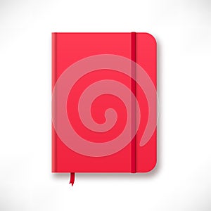 Red moleskin notebook photo