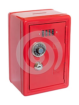 Red moneybox safe photo