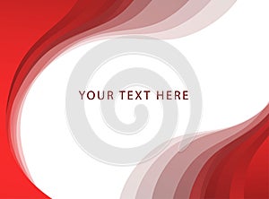 Red monotone wave border frame background vector