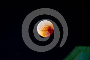 Red moon, total lunar eclipse.