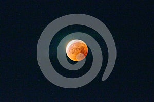 Red moon, total lunar eclipse.