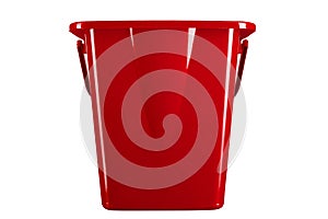 Red mop bucket isolated