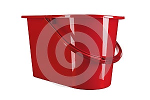 Red mop bucket place for text