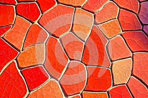 Red mosaic tile pavement texture background
