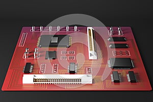 Red motherboard front