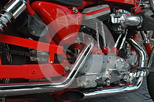 Red motorbike details