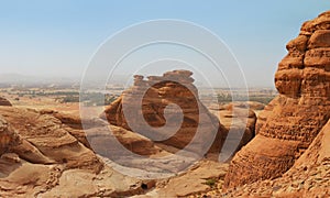 Red mountain landscape - desert wasteland / canyon