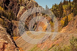 Red Mountain Pass through the canyon on highway 550