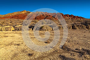 Red mountain ranges in the National Natural Park