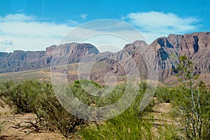 Red mountain rock valley and canyon in Argentina