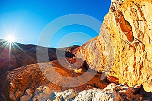 Red mountains in Kyzyl-Chin valley, Altai, Siberia, Russia