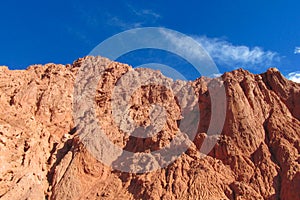 Red mountains in Quebrada de Humahuaca