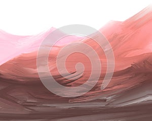 The red mountains at sunset, mountain range illustration