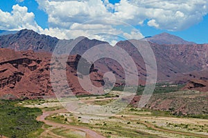 Red mountains valley Quebrada de las Conchas