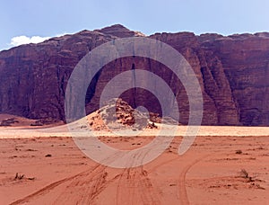 Red mountains in the Wadi Rum desert, Jordan