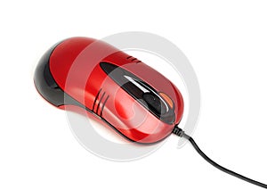 Red mouse isolated on white