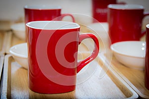 Red mugs coffee