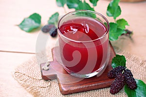 red mulberry juice on the table