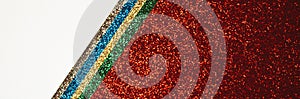 Red multicolored abstract banner